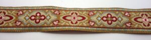 15-043 Webband 15-043, Ornamentborte Gold-Rot – für Hundehalsbänder 15 bis 20 mm