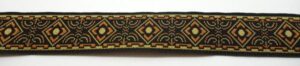 15-067 Webband 15-067, Ornamentborte Schwarz-Gold – für Hundehalsbänder 15 bis 20 mm
