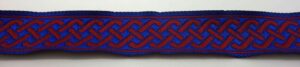 Webband 20-039, Flechtband Rot auf Blau – für Hundehalsbänder 20 bis 24 mm
