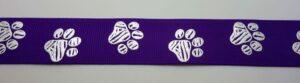 Webband 20-050, Zebrapfoten auf Violett – für Hundehalsbänder 20 bis 24 mm