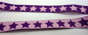 20-072 Webband 20-072, Sterne Rosa-Violett, wendbar – für Hundehalsbänder 20 bis 24 mm