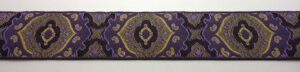 20-086 Webband 20-086, Ornamentmedaillons Violett-Gold – für Hundehalsbänder 20 bis 24 mm