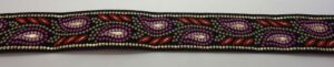 20-090 Webband 20-090, Perlen-Paisley Pink-Rot – für Hundehalsbänder 20 bis 24 mm