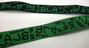20-101 Webband 20-101, Blabla Grün-Schwarz, wendbar – für Hundehalsbänder 20 bis 24 mm