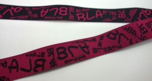 20-103 Webband 20-103, Blabla Pink-Schwarz, wendbar – für Hundehalsbänder 20 bis 24 mm