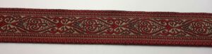 Webband 20-115, Trachtenborte Rot-Beige – für Hundehalsbänder 20 bis 24 mm