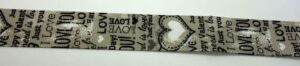 20-141 Webband 20-141, Love-Schriftzug auf Beige – für Hundehalsbänder 20 bis 24 mm
