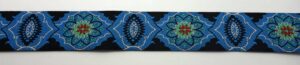20-147 Webband 20-147, Blütenmandalas Blau – für Hundehalsbänder 20 bis 24 mm