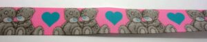20-154 Webband 20-154, Teddybären auf Rosa – für Hundehalsbänder 20 bis 24 mm