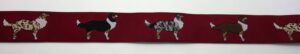 20-175 Webband 20-175, Australian Shepherds auf Bordeaux – für Hundehalsbänder 20 bis 24 mm