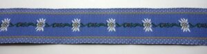 20-184 Webband 20-184, Edelweiss auf Blau – für Hundehalsbänder 20 bis 24 mm