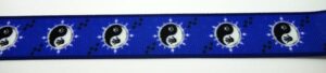 Webband 20-195, Yin und Yang auf Blau – für Hundehalsbänder 20 bis 24 mm