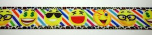 Webband 20-196, Emojis bunt – für Hundehalsbänder 20 bis 24 mm