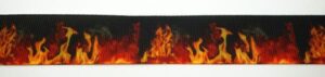 Webband 20-197, Flammen auf Schwarz – für Hundehalsbänder 20 bis 24 mm