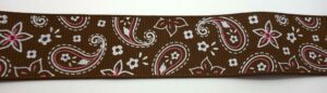 Webband 25-012, Bandana-Paisley auf Braun – für Hundehalsbänder 25 bis 35 mm