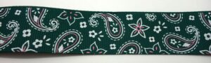 Webband 25-013, Bandana-Paisley auf Tannengrün – für Hundehalsbänder 25 bis 35 mm