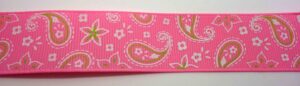Webband 25-015, Bandana-Paisley auf Rosa – für Hundehalsbänder 25 bis 35 mm