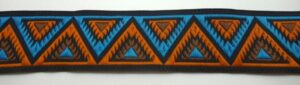 25-025 Webband 25-025, Dreiecke Orange-Blau – für Hundehalsbänder 25 bis 35 mm