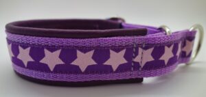 1107 Hundehalsband 1107, Sterne auf Violett – fertig ab Lager