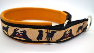 1122 Hundehalsband 1122, Hundeliebe auf Ocker – fertig ab Lager