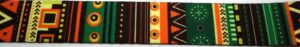 Webband 25-045, Ethnomuster Orange-Grün – für Hundehalsbänder 25 bis 35 mm