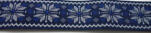 Webband 25-053, Schneesterne auf Marine – für Hundehalsbänder 25 bis 35 mm