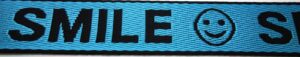 25-062 Webband 25-062, Schriftband SMILE Türkis – für Hundehalsbänder 25 bis 35 mm