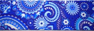35-017 Webband 35-017, Paisley-Blüten Blau – für Hundehalsbänder über 35 mm